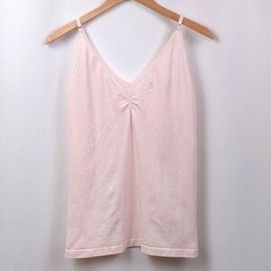 Trend & Touch Stretch Cami Lace Trimmed Smocked Ruched Adjustable Straps Pink XL